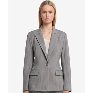 Falconeri Women's Single Breasted Cotton Blazer Gray Size Medium